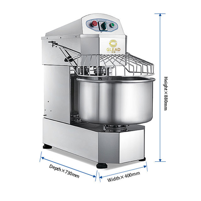 Mezclador espiral de masa de doble acción y doble velocidad 10L 80L 120L