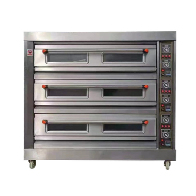 Estufa de gas pequeña de 6 bandejas con horno Tandoor cuadrado eléctrico de acero al carbono para hornear