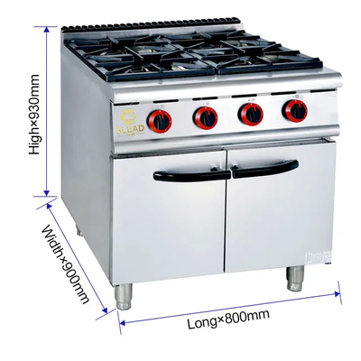 Grill de gas profesional con horno Bajo ruido Valvula de baja presión Equipo de cocción Herramientas de cocción