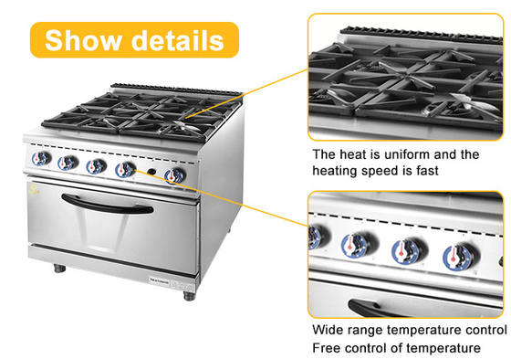Equipo de cocina de acero inoxidable NG/LPG GL-RS-4H con conexión R13/4