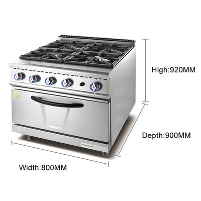 Equipo de cocina de acero inoxidable NG/LPG GL-RS-4H con conexión R13/4