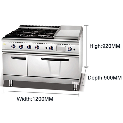 Equipo de cocina de cocina comercial de uso pesado - NG/GPL 3.95/5.66Kg/h R13/4 Conexión de gas