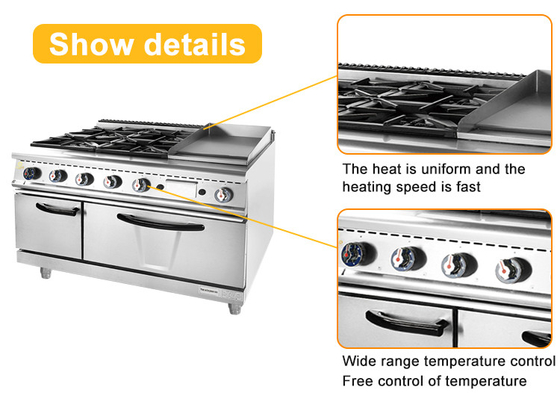 Equipo de cocina de cocina comercial de uso pesado - NG/GPL 3.95/5.66Kg/h R13/4 Conexión de gas