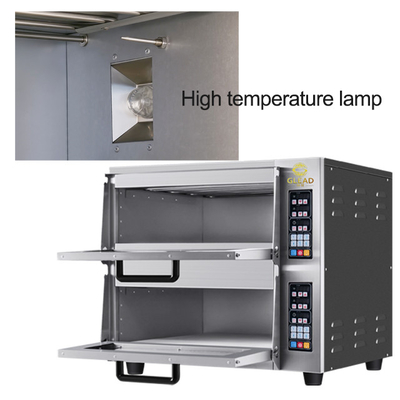 Máquina eléctrica de cocción de pizza/pan de 2 capas Productividad Horno comercial 220-240V 50HZ