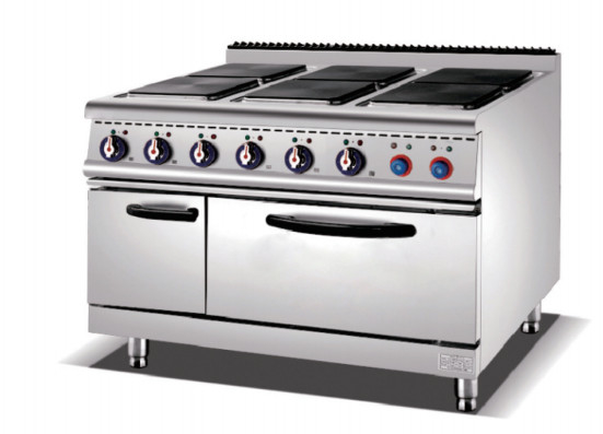 Control digital Gas Restaurante Equipo de cocina bandejas de plato liso completo 220-240V Plata Blanco