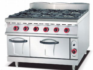 Estufas de gas de acero inoxidable comercial de gama 6 para restaurantes de servicio pesado