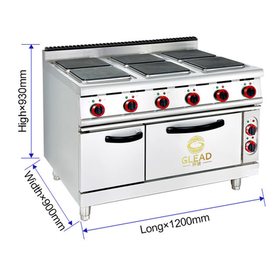 Equipo de cocina de restaurante eléctrico comercial de acero inoxidable de 29 kW gama GL-TT-6