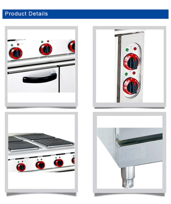 Equipo de cocina de restaurante eléctrico de 29 kW de potencia de acero inoxidable modelo GL-TT-6