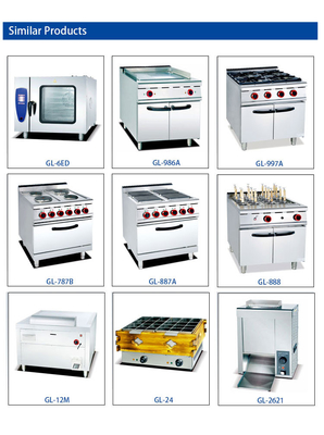 Equipo de cocina eléctrica / Equipo de cocina de comida rápida GL-TT-6 29KW Potencia 176kg Peso
