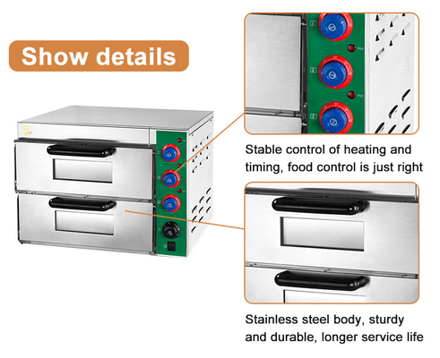 Equipo de horneado comercial para pizzería Temperatura 50-350C Dimensión de contorno 560*556*435mm