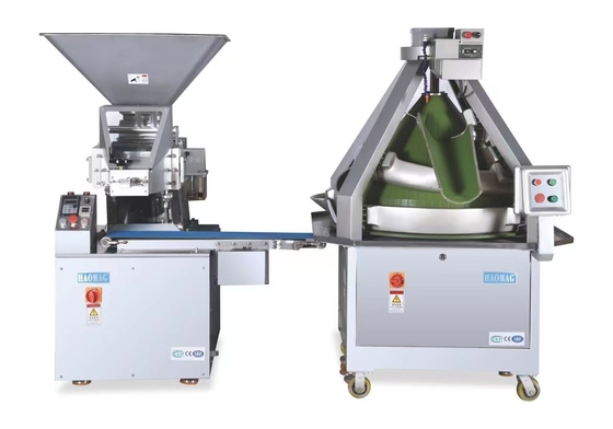 Eficiencia Máquina automática de redondeo de masa de cono 8000pcs/hora con 0.4KW de potencia