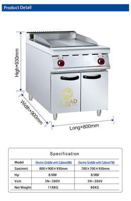Equipo de cocina eléctrico de 5 kW para restaurantes para la producción de alimentos en volumen