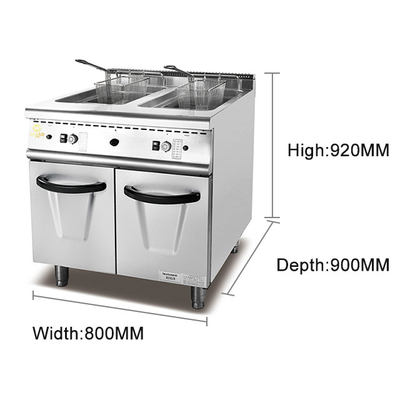 Equipo de cocina para restaurantes GL-RC-2 con tanque de aceite de 267x365 mm y fuente de alimentación de GLP/GN 31