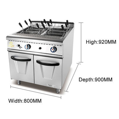 Equipo de cocina de cocina comercial de alta capacidad 103Kg 340x550x270/30x2L Tamaño del tanque