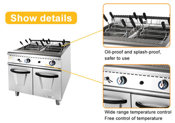 Equipo de cocina de cocina comercial de alta capacidad 103Kg 340x550x270/30x2L Tamaño del tanque