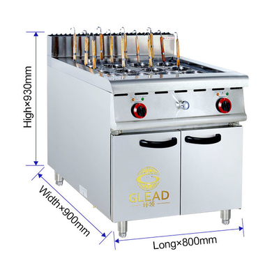 Equipo de cocina de gas para restaurantes de 340x550x270 con capacidad de 30x2L y conexión R13/4