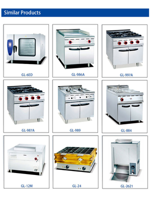 Equipo de cocina de gas para restaurantes de 340x550x270 con capacidad de 30x2L y conexión R13/4