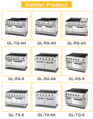 Equipo de cocina de restaurante GL-RS de 80L con consumo de gas GLP/GNL 1,76/2,2 kg/h