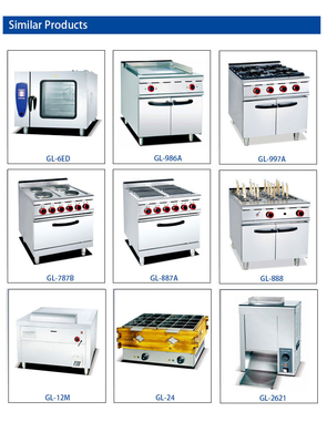 Equipo de cocina para restaurantes de gran capacidad con conexión de gas R13/4