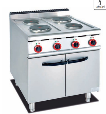 Cocina de gas de acero inoxidable Equipo de cocina comercial con 11,2kw de potencia 100-300.C Rango de temperatura permanente