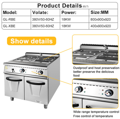 800×900×850 70 Consumo de gas Equipo de cocina para restaurantes para cocinas de gran volumen