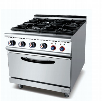 Estufa de gas comercial con 4 quemadores para sopa de suelo de cocina de gas de pie - rango de temperatura de 100-400 ° F