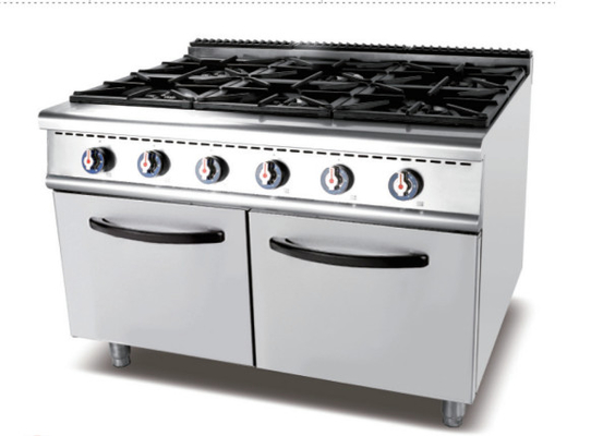 Estufa de gas comercial con 4 quemadores para sopa de suelo de cocina de gas de pie - rango de temperatura de 100-400 ° F