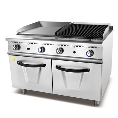 Equipo de cocina de cocina comercial de acero inoxidable y gas con eficiencia