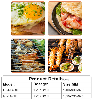 Consumo de gas GLP/GNL 1,29/1,92Kg/h para los equipos de cocina de restaurantes de 180Kg