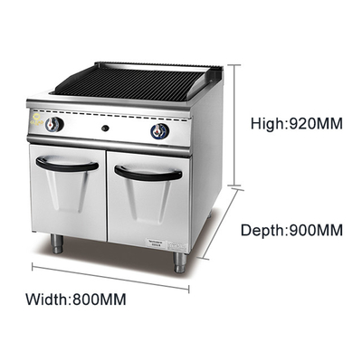 Grill de gas con gabinete de acero inoxidable GL RH 1.2Kg/h Equipo de cocina de restaurante de GLP/GNL
