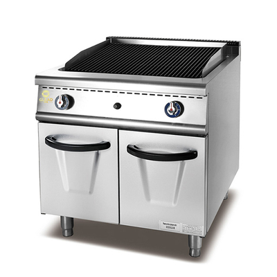 Grill de gas de acero inoxidable con gabinete 1.2/1.76Kg/h Consumo de gas para restaurantes de servicio rápido