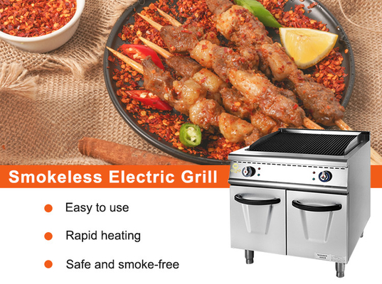 Grill de gas de acero inoxidable con gabinete 1.2/1.76Kg/h Consumo de gas para restaurantes de servicio rápido