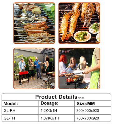 Grill de gas comercial con gabinete 17L GLP/GNG Gas de consumo Cocina de acero inoxidable