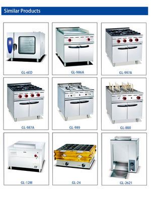 17 Grill de gas GL/NG RH con gabinete R13/4 Conexión 1.2/1.76Kg/h Consumo de gas