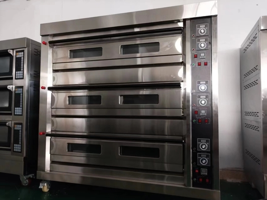 Horno de cubierta de gas comercial de 9 bandejas para cocinar en cocina