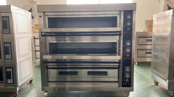 Fuego de cubierta de gas comercial 9 bandejas Capacidad 380kg Equipo de cocina pesado