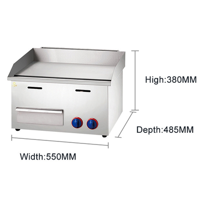 Grill de gas de gas licuado de 2800Pa Equipo de cocina de cocina ligero de 30 kg con distribución de calor uniforme