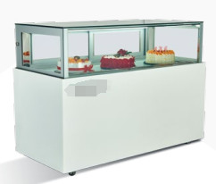 Empuja y tira la vitrina de pastel de puerta de vidrio con base de mármol / acero inoxidable