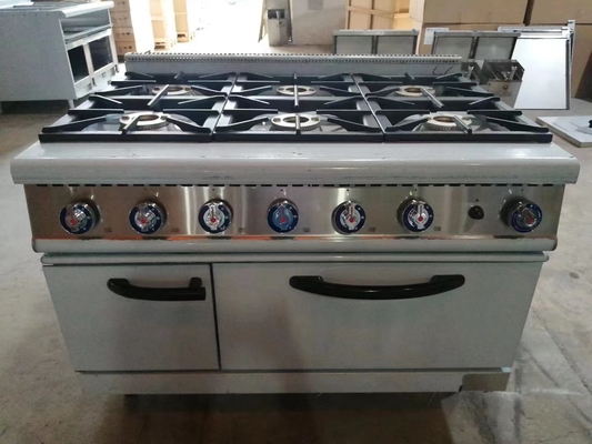 20Equipo de cocina de gama de gas de.8kw con horno de gas de 4 quemadores de carga pesada de 153 kg capacidad de peso