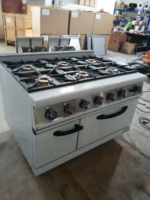 20Equipo de cocina de gama de gas de.8kw con horno de gas de 4 quemadores de carga pesada de 153 kg capacidad de peso