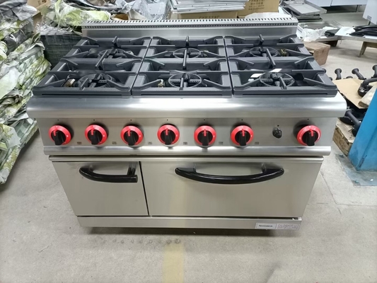 20Equipo de cocina de gama de gas de.8kw con horno de gas de 4 quemadores de carga pesada de 153 kg capacidad de peso