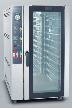Horno de convección de aire caliente eléctrico 12KW con spray 10p bandejas resultados de horneado superiores