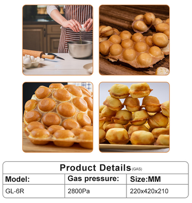 Equipo de cocina de cocina de 220x420x210mm para gas seguro y de cocina /Pa GLP /2800Pa 5,5 kg
