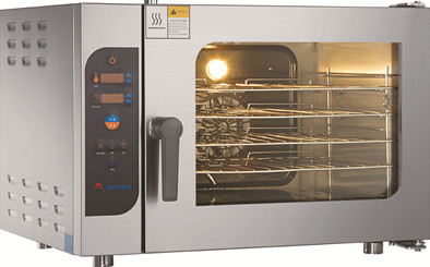 Horno de hotel comercial de 6 bandejas con un rango de temperatura de 30 a 250 °C y una potencia de 2,85 kW