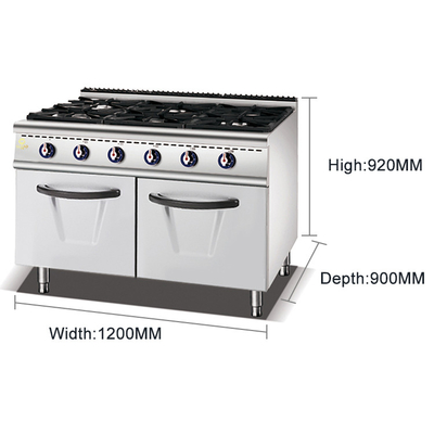 Equipo de cocción GL-ZH-RA-6A Cocina de gas con baja ruido y temperatura ajustable