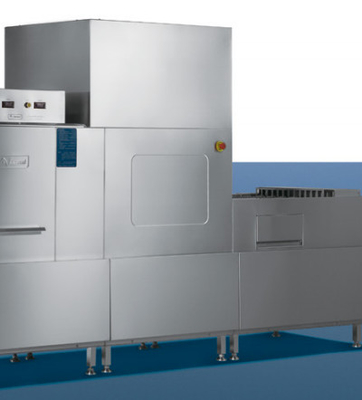 Acero inoxidable SS304 Tipo de vuelo Lavadora de platos 6.7KW Potencia con protección de seguridad