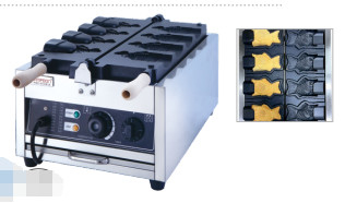 Temperatura ajustable Fabricante de gofres eléctricos en forma de pescado 1.6KW Fuente de energía para resultados crujientes