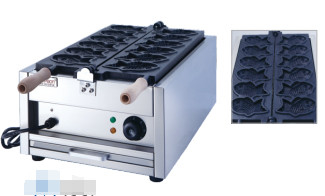 Un fabricante eléctrico de gofres de pescado con controles de temperatura ajustables