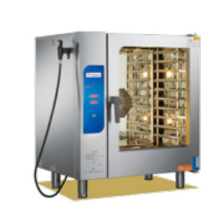 Horno de vapor eléctrico de acero inoxidable con capacidades de tostado multifunción y altura de capa de 67 mm