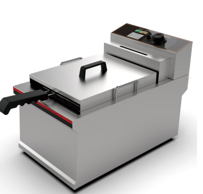 220-240v Siver de acero inoxidable Maquina de freír para restaurantes Mecánica 0-200\u2103 Equipo de cocina